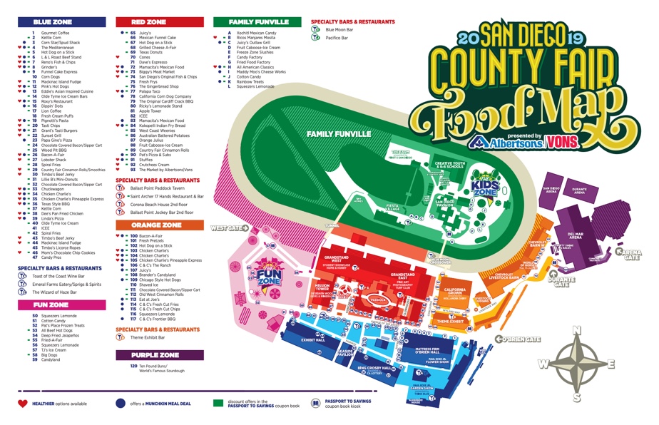 2019 San Diego County Fair Food Map 