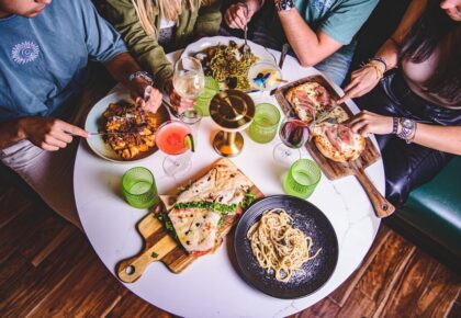 table full of food