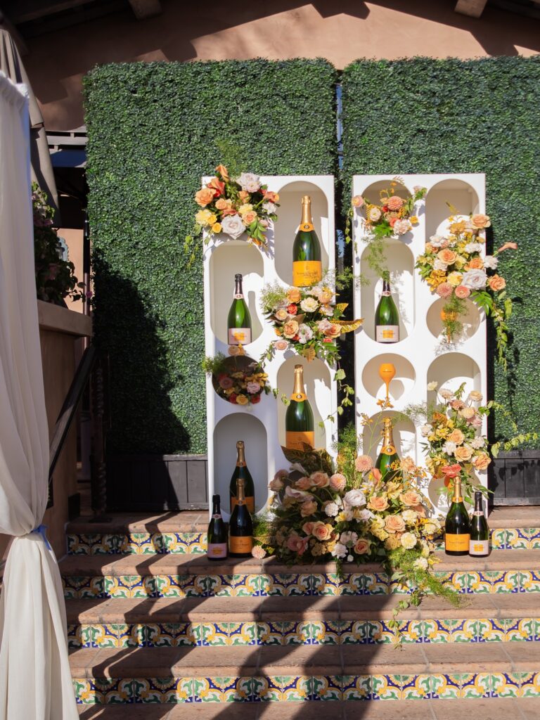 bottles of Veuve Clicquot champagne