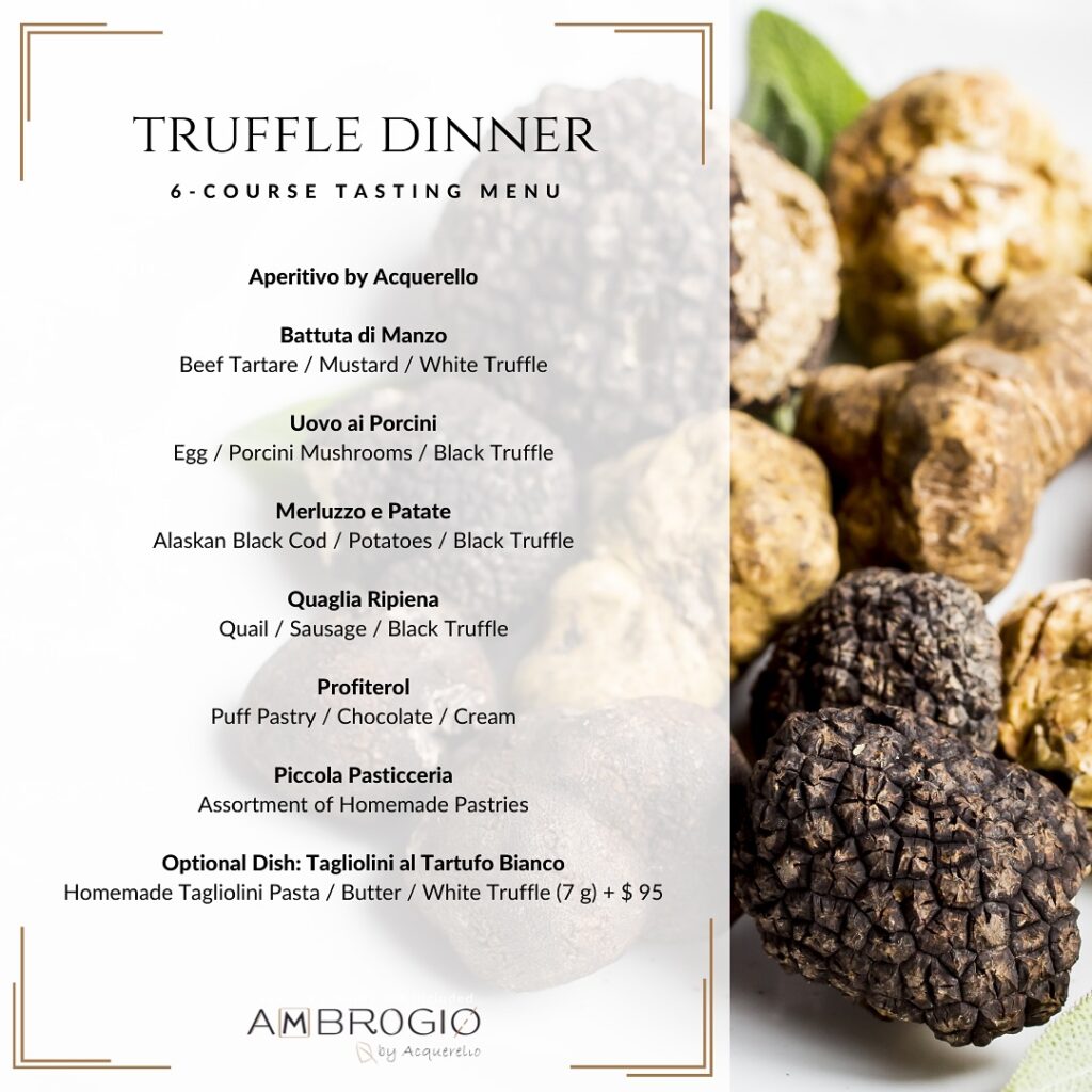 Ambrogio by Acquerello six-course Signature Truffle Tasting Menu