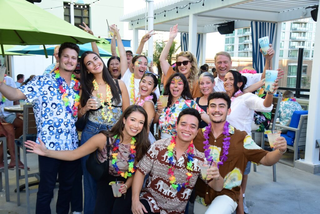 Rooftop crowd at Margaritaville's Day of Service celebration