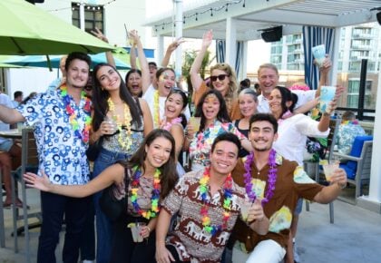Rooftop crowd at Margaritaville's Day of Service celebration