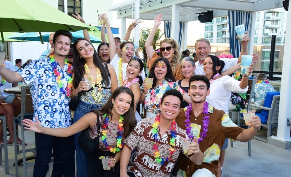 Rooftop crowd at Margaritaville's Day of Service celebration