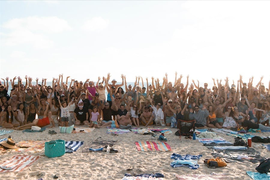 Sunset ocean plunge at Breathe & Sea