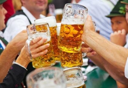 A festive crowd enjoying Encinitas Oktoberfest