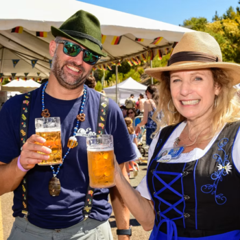 Raising a glass at Encinitas Oktoberfest's beer garden