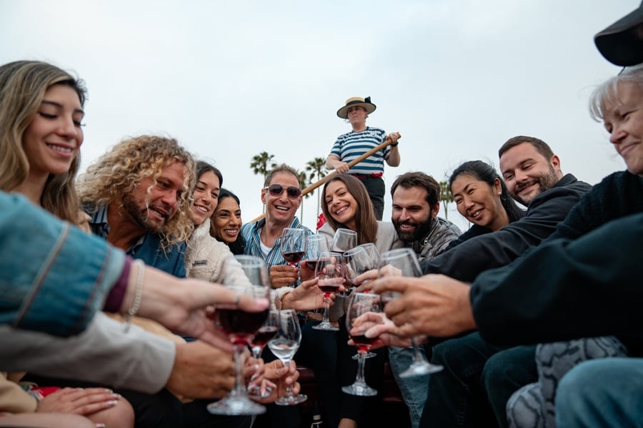 Euro Summer vibes on a private gondola cruise through the Coronado Cays