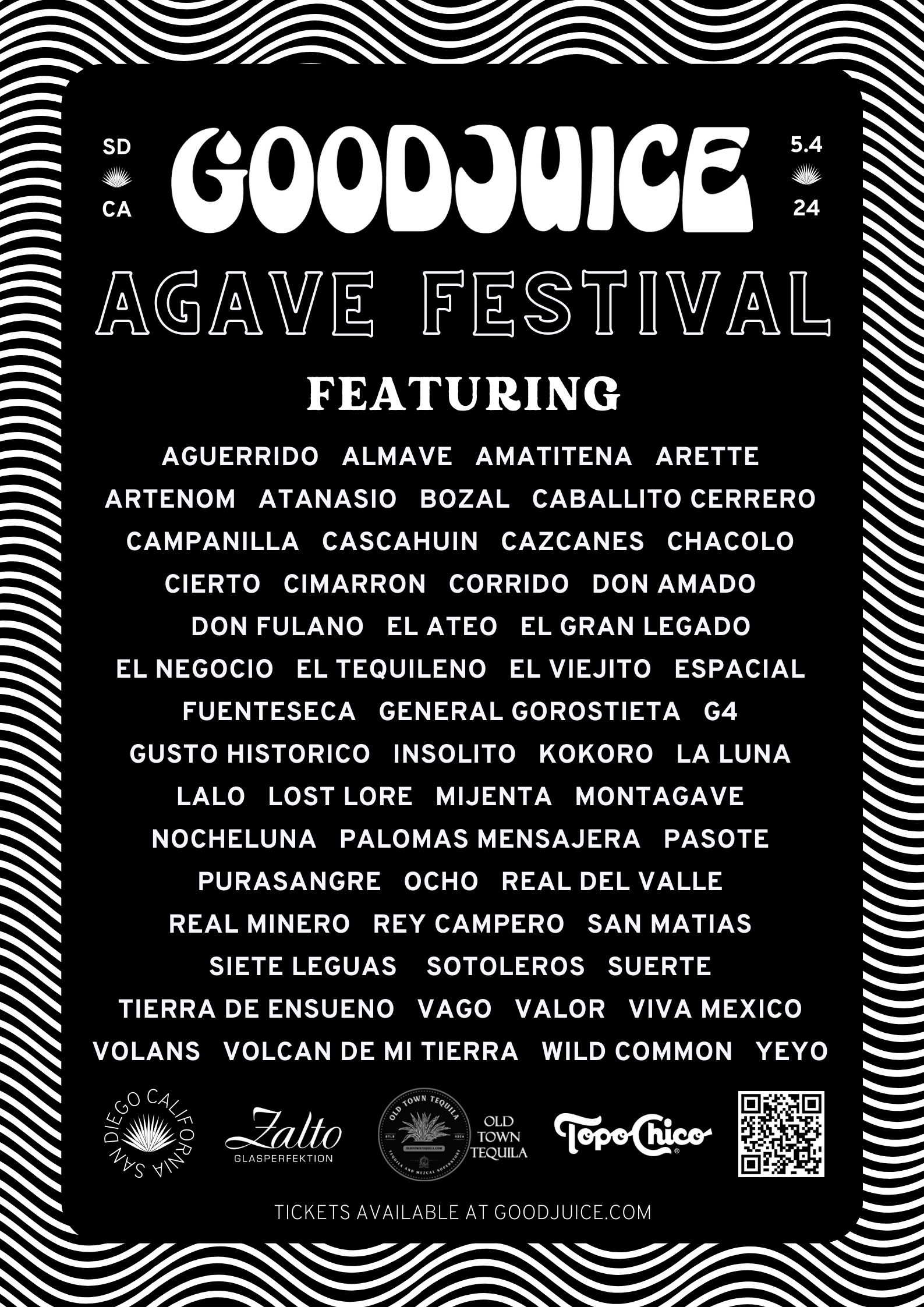 The Goodjuice Agave Festival comes to San Diego with an amazing lineup of craft tequilas and mezcals.