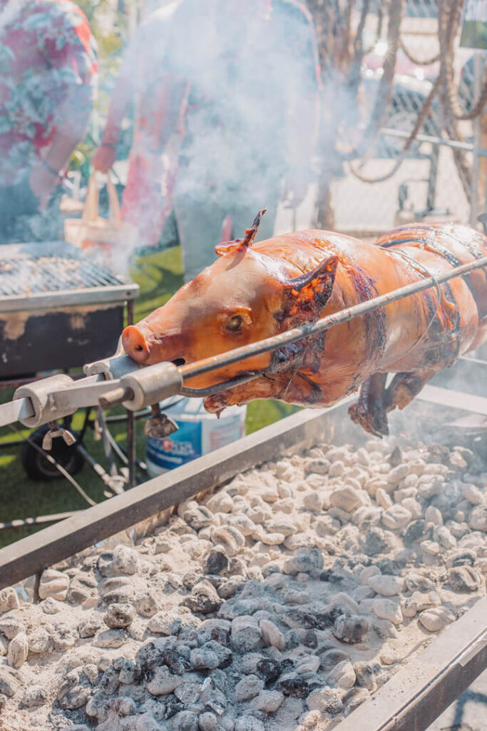 spit-roasted pig