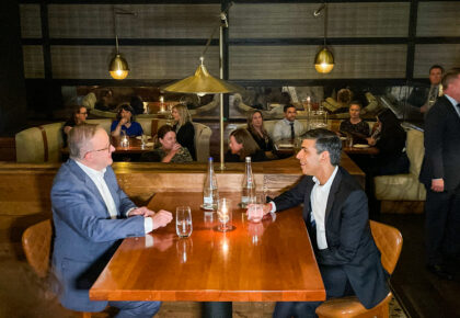 British Prime Minister Rishi Sunak and Australian Prime Minister Anthony Albanese