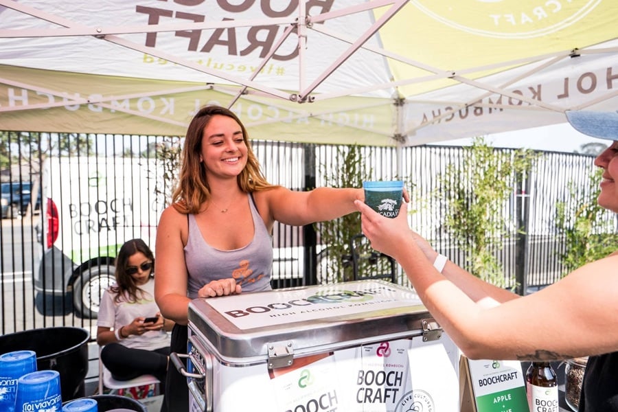 Beer garden scene at LeucadiART Walk