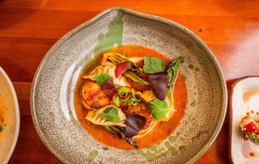 Lionfish Modern Coastal Cuisine Scallop and pork soup dumplings
