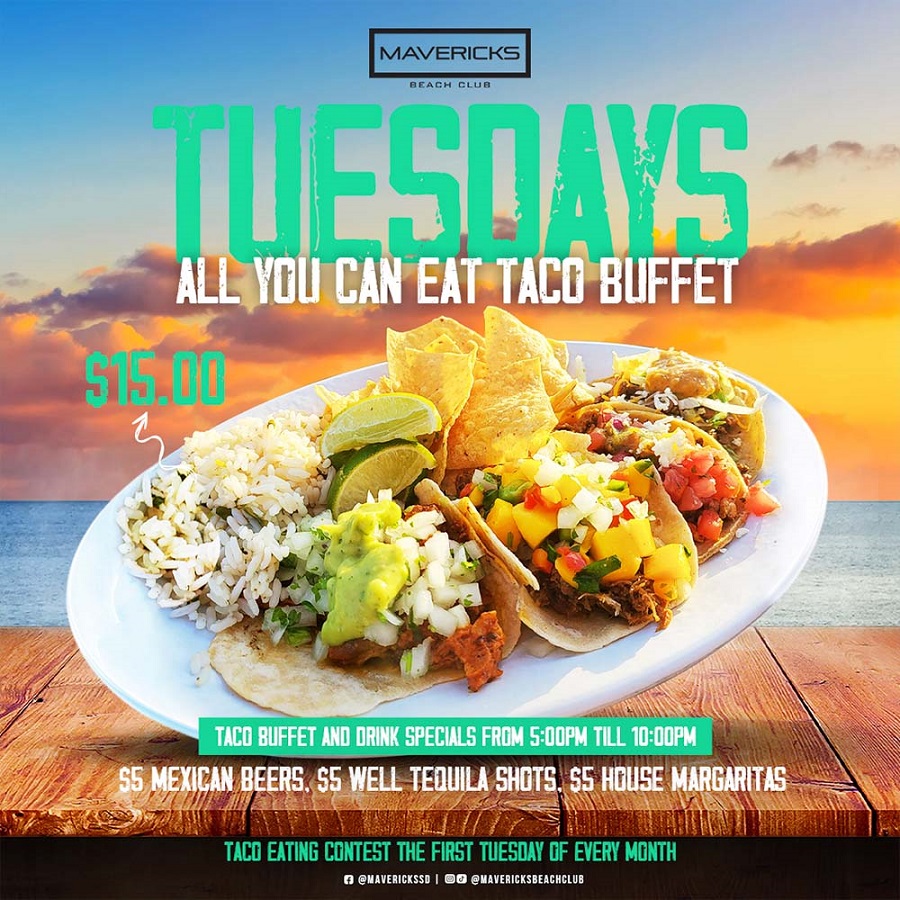 An All You Can Eat Taco Buffet This Summer At Maverick's Taco Tuesdays
