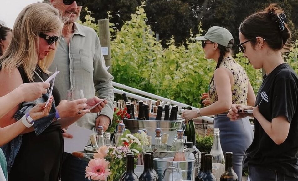 Summer wine tasting at Mission Bay Beach Club with bay views