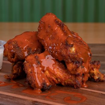 fried chicken in barbecue sauce