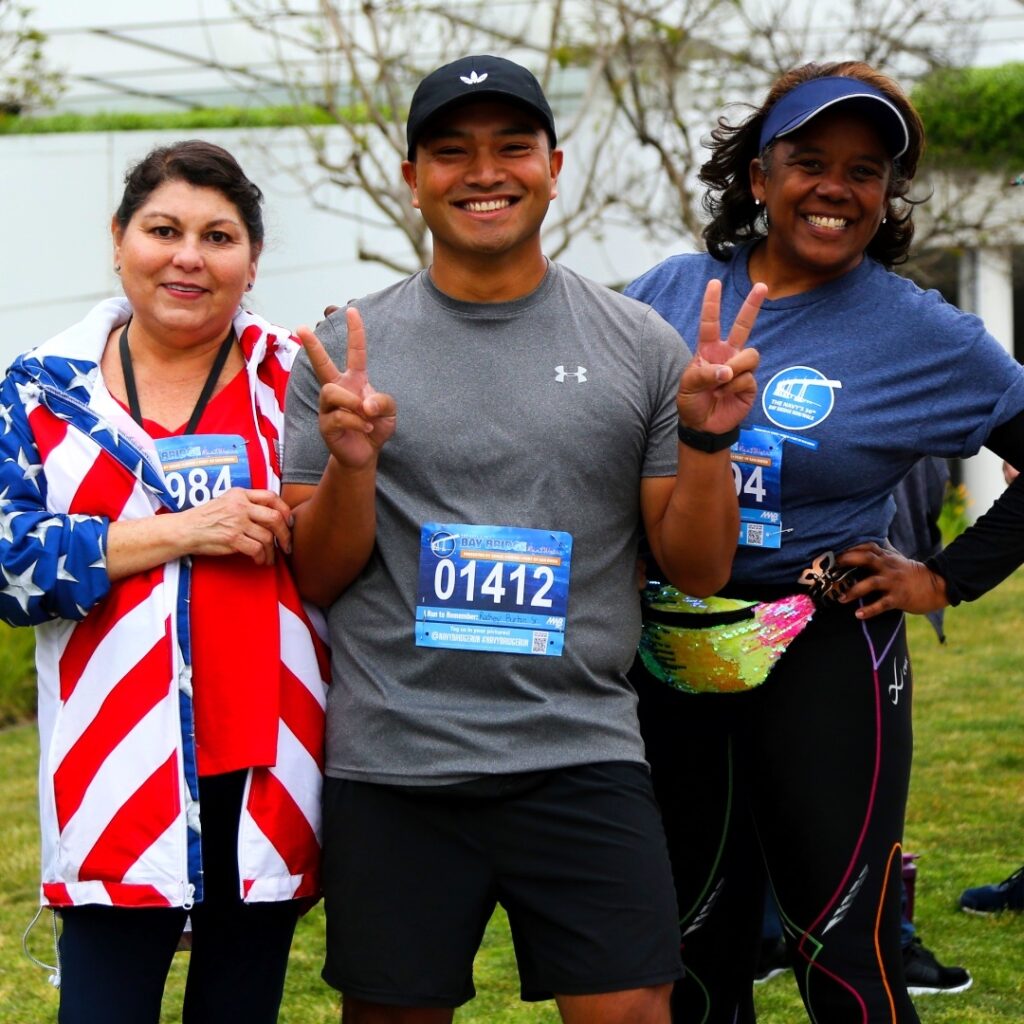Runners and walkers at the 39th Navy Bay Bridge Run/Walk in San Diego