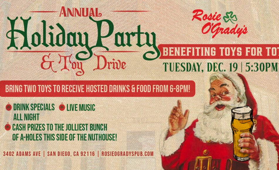 Rosie O'Grady's Annual Holiday Party & Toy Drive