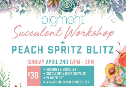 Pigment Succulent Workshop + Peach Spritz Blitz