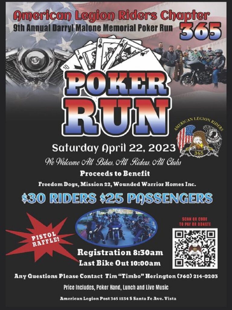 Ninth Annual Poker Run To Support Wounded Warrior Homes
