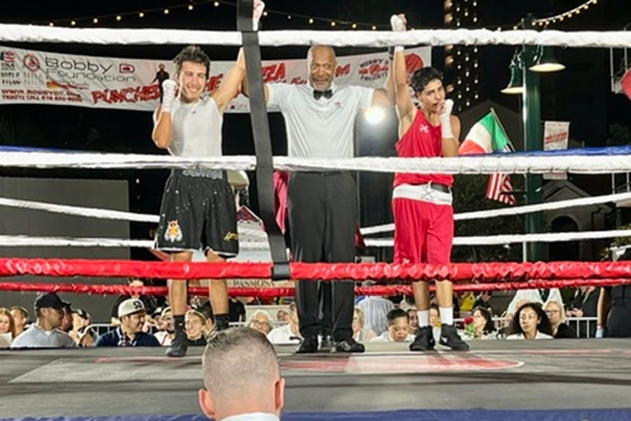 Amateur boxing match at Punches in the Piazza 
