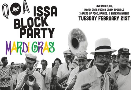 Q&A Restaurant Issa Block Party Mardi Gras Celebration