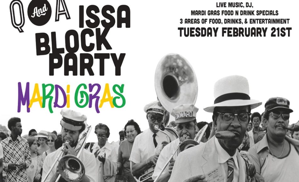 Q&A Restaurant Issa Block Party Mardi Gras Celebration