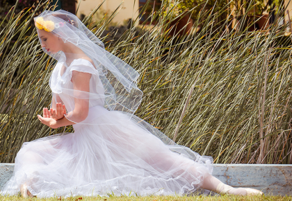 a woman in a wedding dress