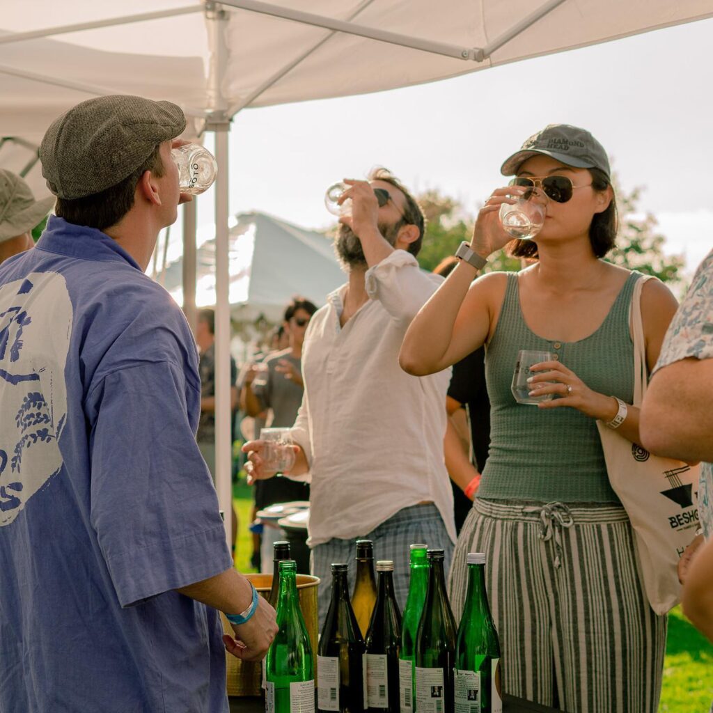 people drinking sake