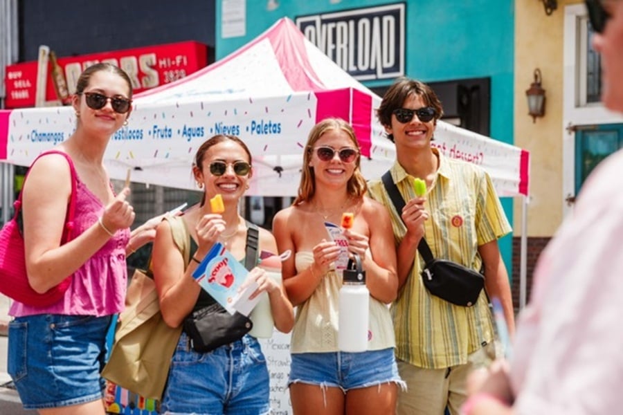 Crowds enjoying the Scoop San Diego Ice Cream Festival