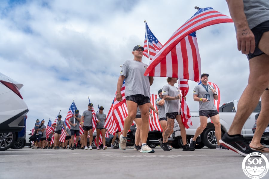 A tribute ceremony during Swim for SOF
