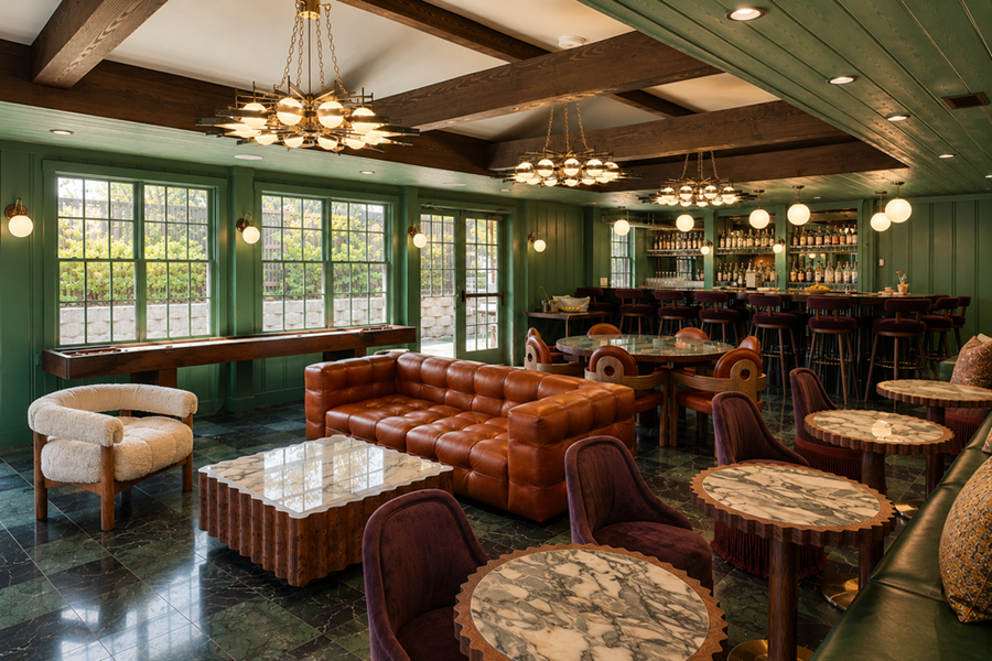 The Dempsey's lounge and bar with original architectural details