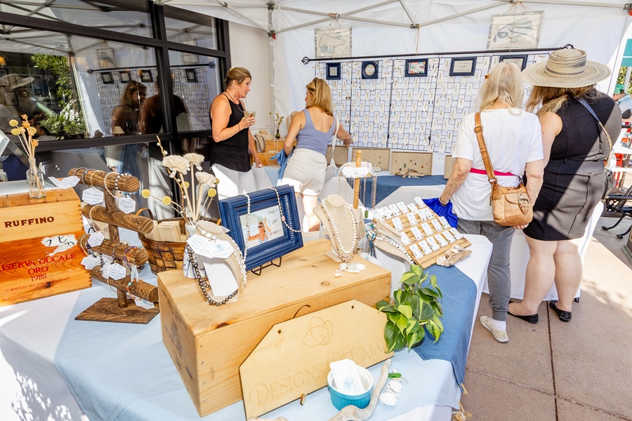 Local artwork on display during the Fall Art & Wine Walk