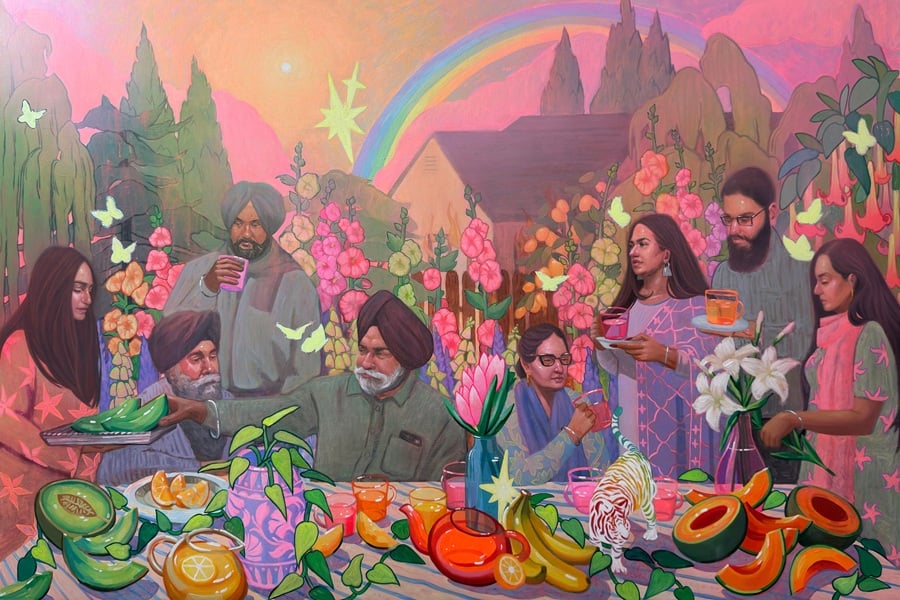 Punjab-inspired imagery from Rupinder Kaloti The Gathering exhibition