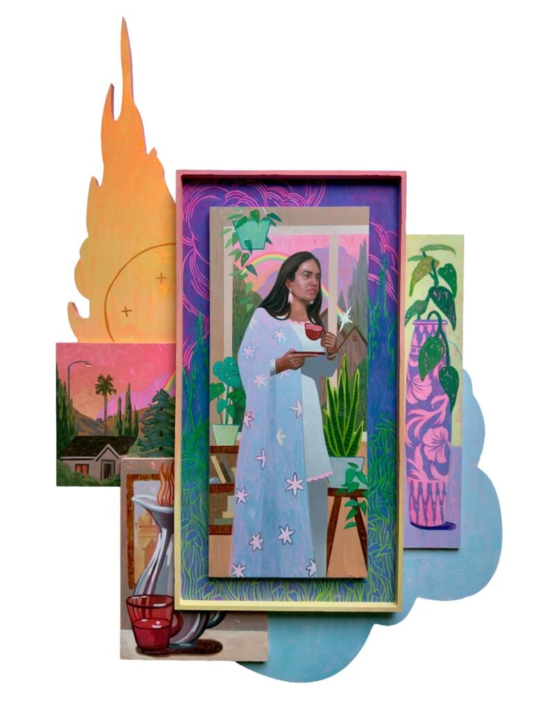 Saturated color palette in Rupinder Kaloti The Gathering exhibition