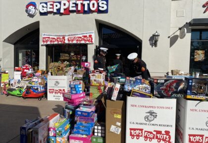 Toys for Tots at Geppetto's in The Forum Carlsbad