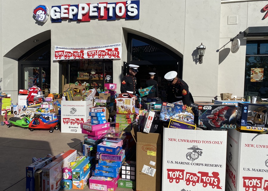 Toys for Tots at Geppetto's in The Forum Carlsbad