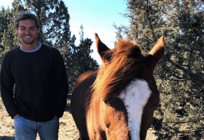 Travis Hook of CalTier Fund with his horse.