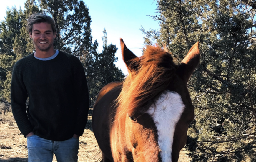 Travis Hook of CalTier Fund with his horse.