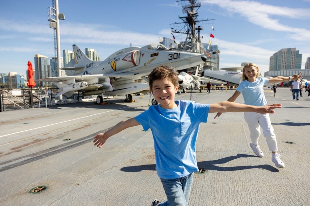USS Midway Kids on Flight Deck