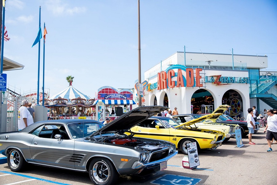 car show at belmont park on father's day in an diego