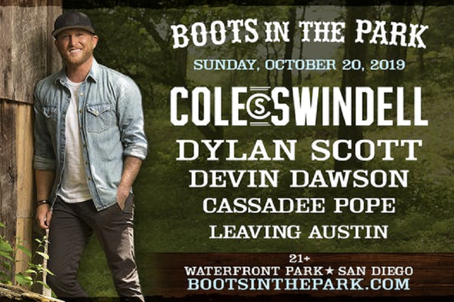 Cole Swindell To Headline "Boots In The Park" Concert At Waterfront Park