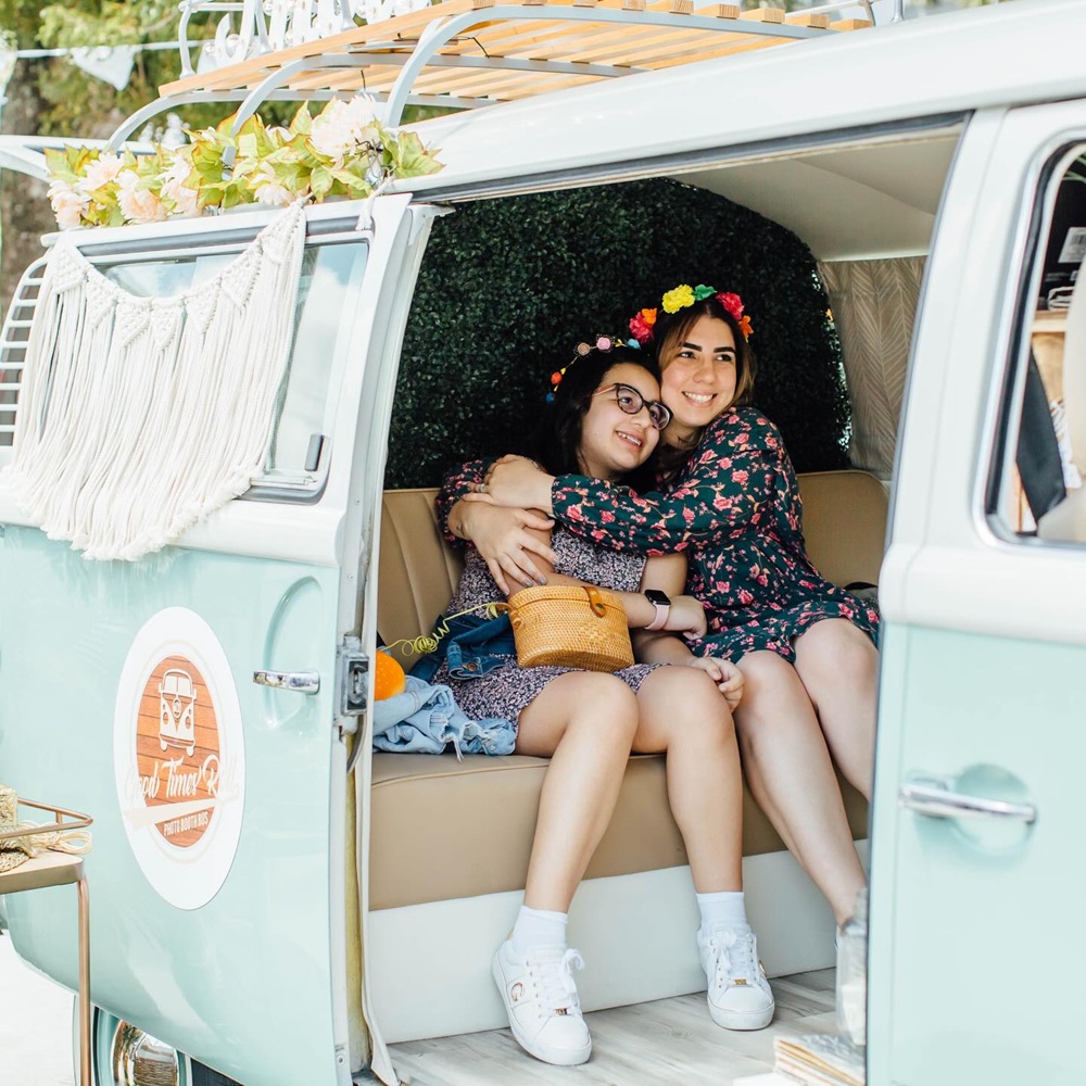 photo booth inside a van