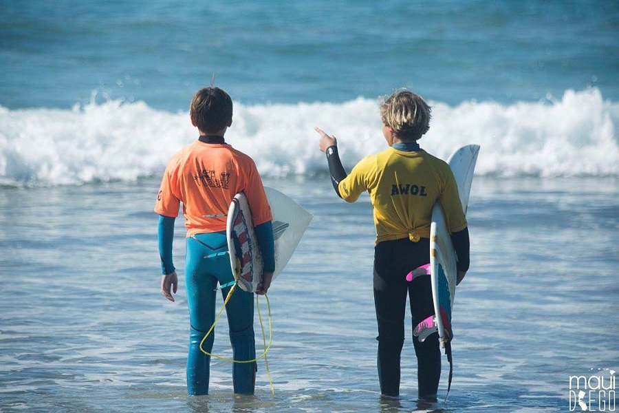 Kids surefer at OB Pier Surf Classic event