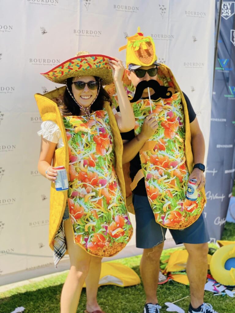 two people in taco costume